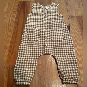 Rylee and Cru one piece baby boy romper plaid gingham 6-12month